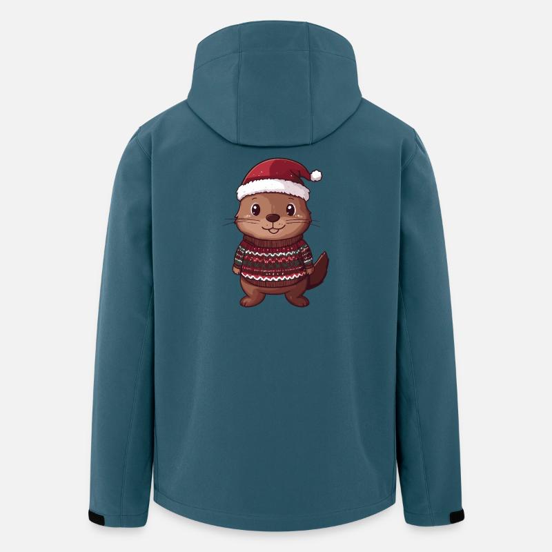 Biber Weihnachten - Recycelte Männer Softshell-Jacke von Stanley/Stella - Dunkles Petrol