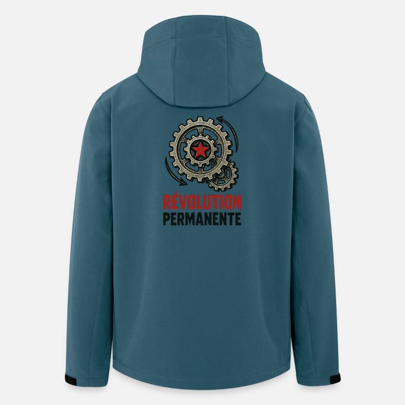 Permanente Revolution - Recycelte Männer Softshell-Jacke von Stanley/Stella - Dunkles Petrol