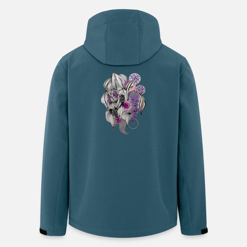 Blumen Zentangle in Lila - Recycelte Männer Softshell-Jacke von Stanley/Stella - Dunkles Petrol