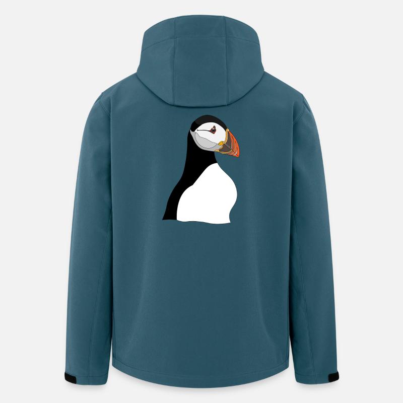 Puffin Head Print - Recycelte Männer Softshell-Jacke von Stanley/Stella - Dunkles Petrol