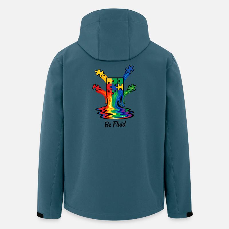 Autismus-Puzzle-Regenbogenschmelz-Illustration - Recycelte Männer Softshell-Jacke von Stanley/Stella - Dunkles Petrol