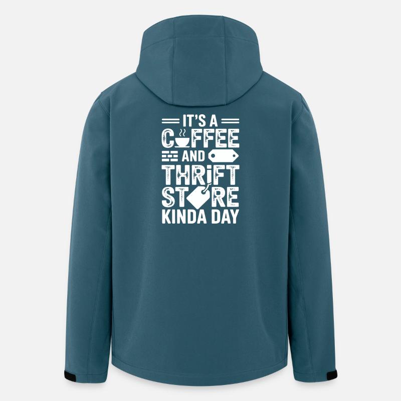 Kaffee-Secondhand-Laden-Vibe - Recycelte Männer Softshell-Jacke von Stanley/Stella - Dunkles Petrol