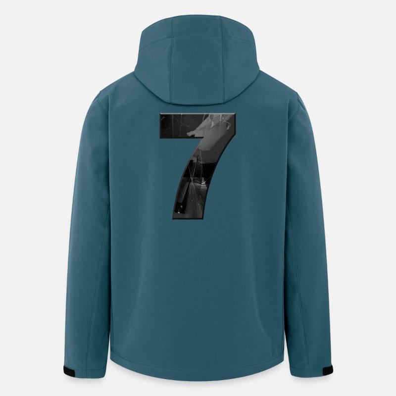 Schwarzgrau Sieben mit Splittern - Recycelte Männer Softshell-Jacke von Stanley/Stella - Dunkles Petrol