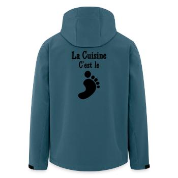 La cuisine c’est le pied - Veste softshell homme en polyester recyclé Stanley/Stella - bleu pétrole foncé - Dos - AI Model Male 185 light (185cm)