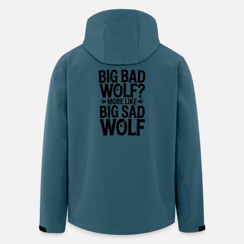 Großer trauriger Wolf - Typo - Recycelte Männer Softshell-Jacke von Stanley/Stella - Dunkles Petrol