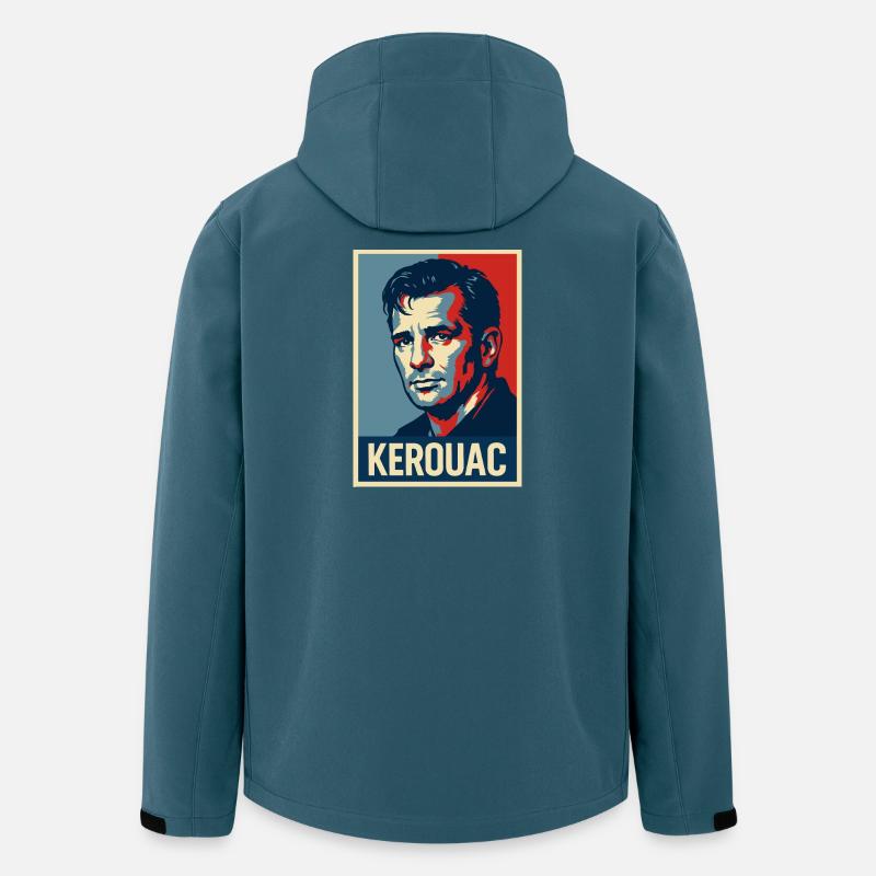 Jack Kerouac Pop-Porträt - Recycelte Männer Softshell-Jacke von Stanley/Stella - Dunkles Petrol