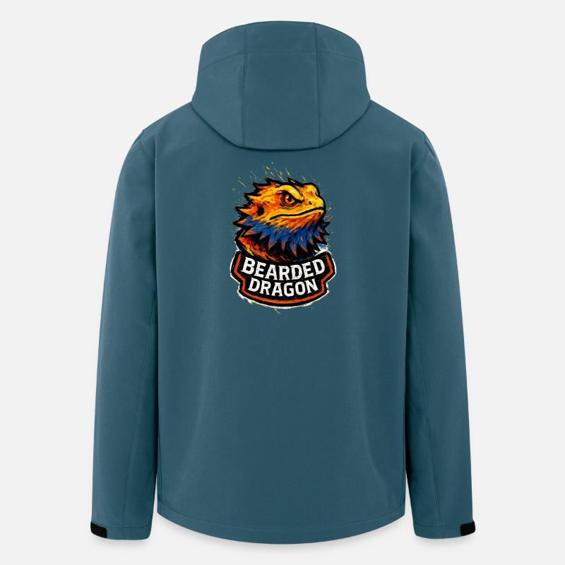 Pogona Bartdrachenkopf-Grafikstil - Recycelte Männer Softshell-Jacke von Stanley/Stella - Dunkles Petrol