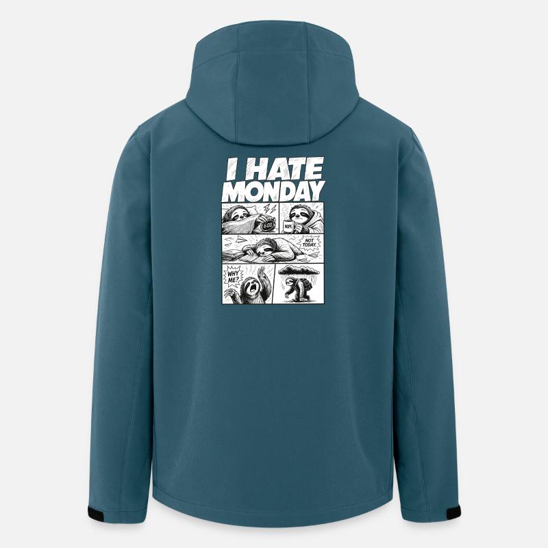 I Hate Monday Sloth Comic - Men’s Recycled Softshell Jacket by Stanley/Stella - stargazer