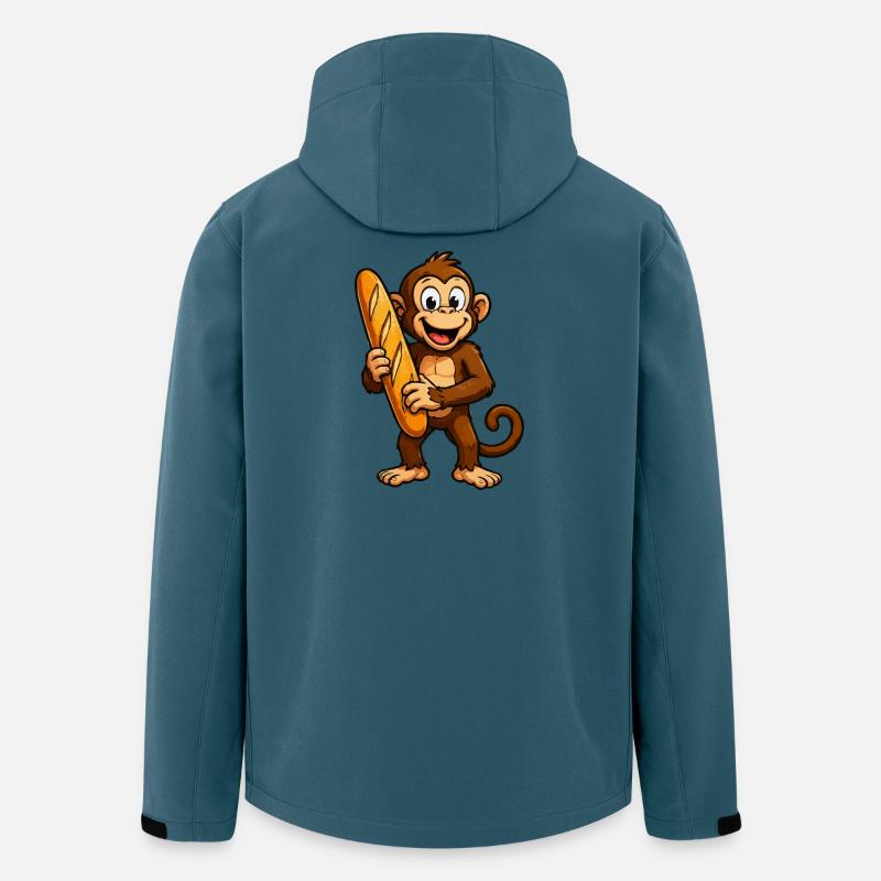 Singe avec baguette - Veste softshell homme en polyester recyclé Stanley/Stella - bleu pétrole foncé