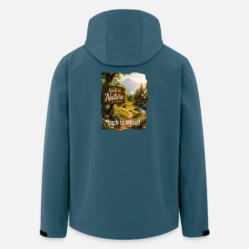Retour à la nature à moi-même - Veste softshell homme en polyester recyclé Stanley/Stella - bleu pétrole foncé