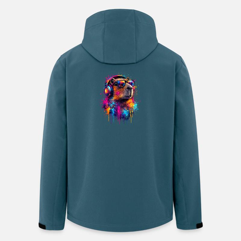 Capybara - Veste softshell homme en polyester recyclé Stanley/Stella - bleu pétrole foncé