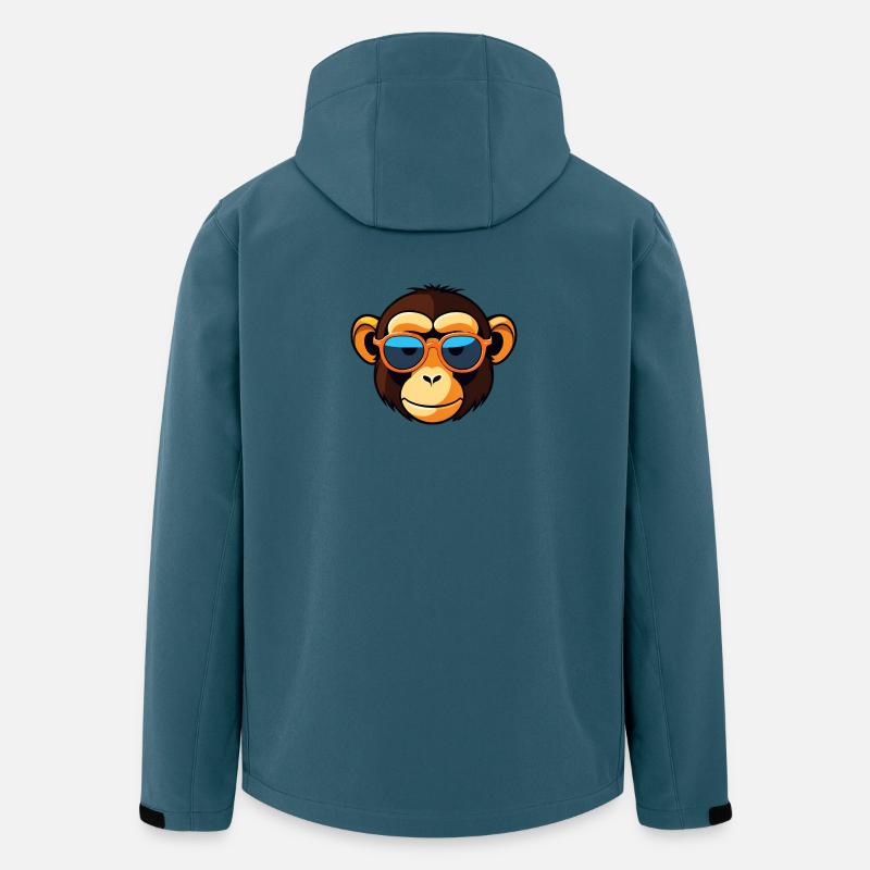 Cool Affe mit Sonnenbrille - Recycelte Männer Softshell-Jacke von Stanley/Stella - Dunkles Petrol