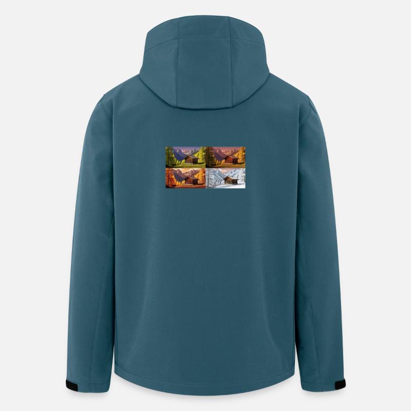 Hüttenidylle im Bergtal - Recycelte Männer Softshell-Jacke von Stanley/Stella - Dunkles Petrol