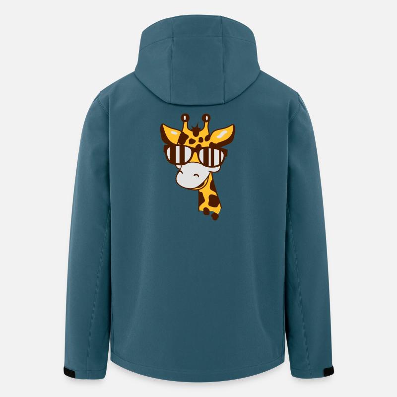 Giraffe mit einer coolen Sonnenbrille - Recycelte Männer Softshell-Jacke von Stanley/Stella - Dunkles Petrol