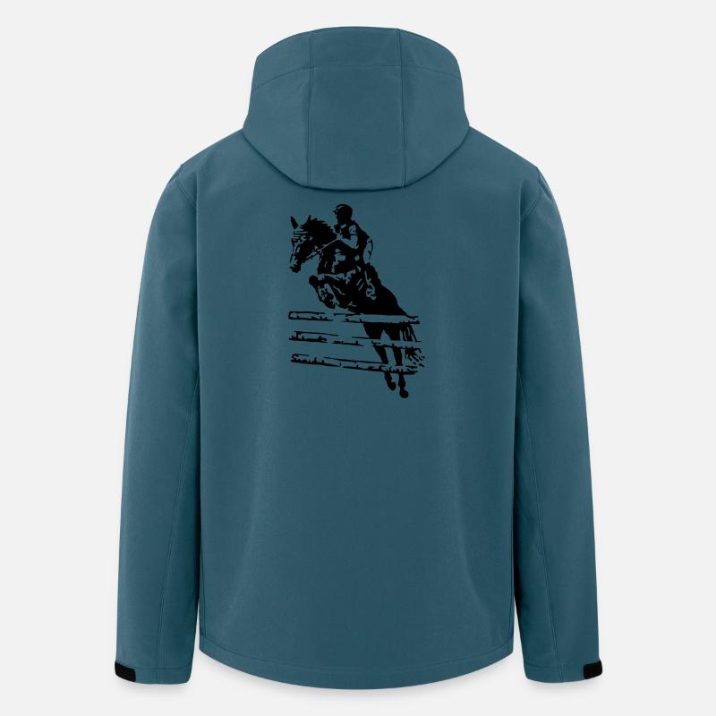 Cavalier de saut d’obstacles - Veste softshell homme en polyester recyclé Stanley/Stella - bleu pétrole foncé