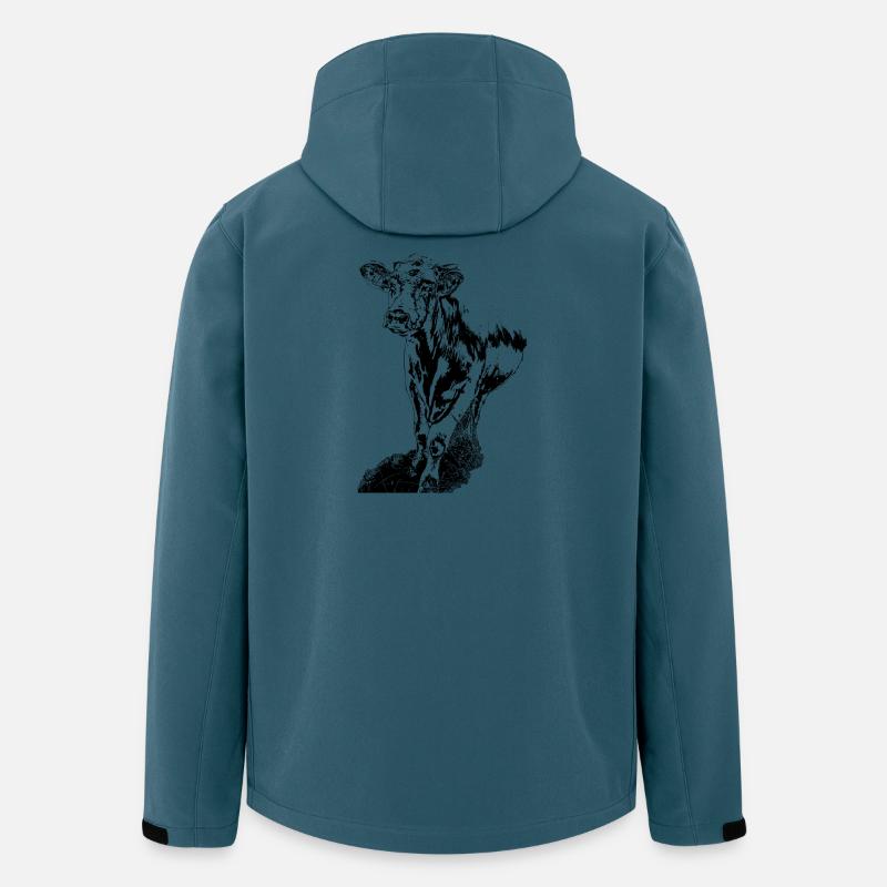 Kuh schwarz weiß Comic - Recycelte Männer Softshell-Jacke von Stanley/Stella - Dunkles Petrol