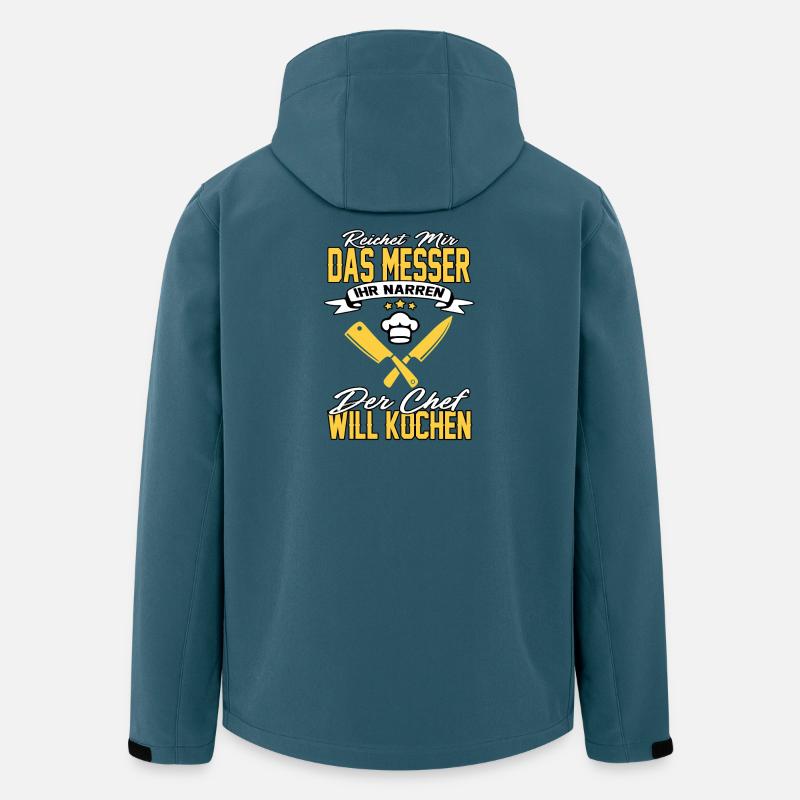 koch kochen herren spruch lustig aufklkeber messer - Recycelte Männer Softshell-Jacke von Stanley/Stella - Dunkles Petrol