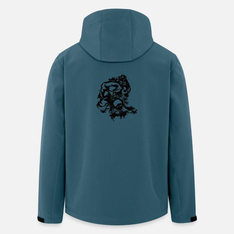 Gesicht schwarz - Recycelte Männer Softshell-Jacke von Stanley/Stella - Dunkles Petrol