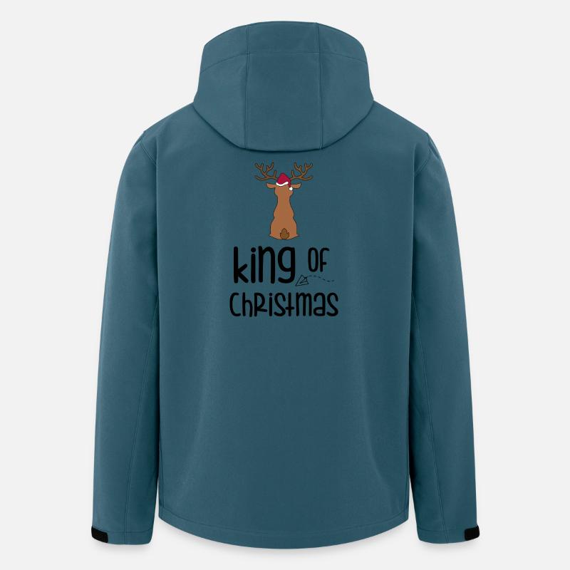 Hirsch mit Weihnachtsmütze - Recycelte Männer Softshell-Jacke von Stanley/Stella - Dunkles Petrol