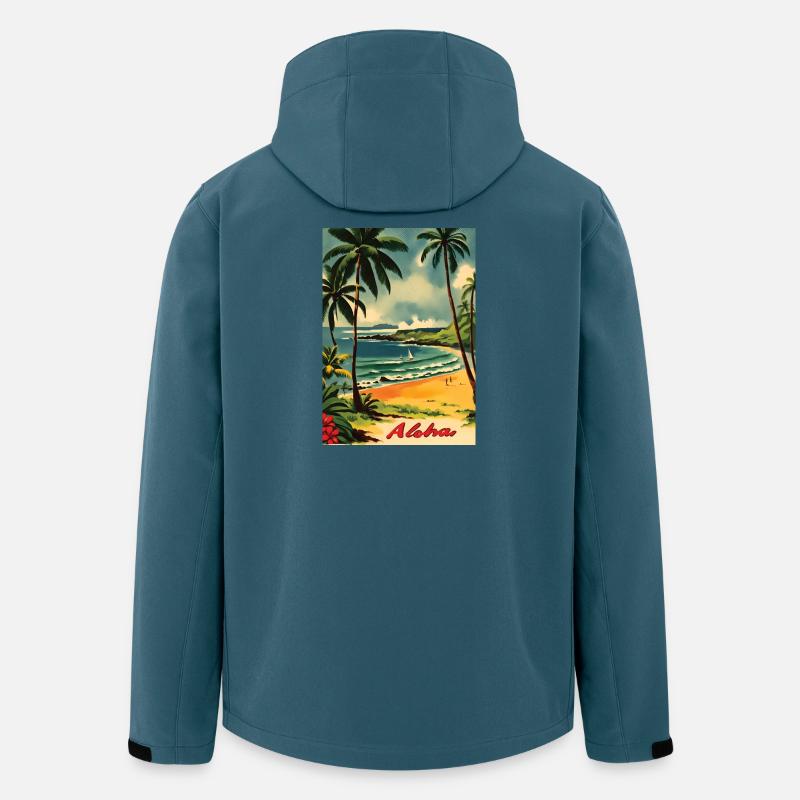 Aloha Strandlandschaft Retro - Recycelte Männer Softshell-Jacke von Stanley/Stella - Dunkles Petrol