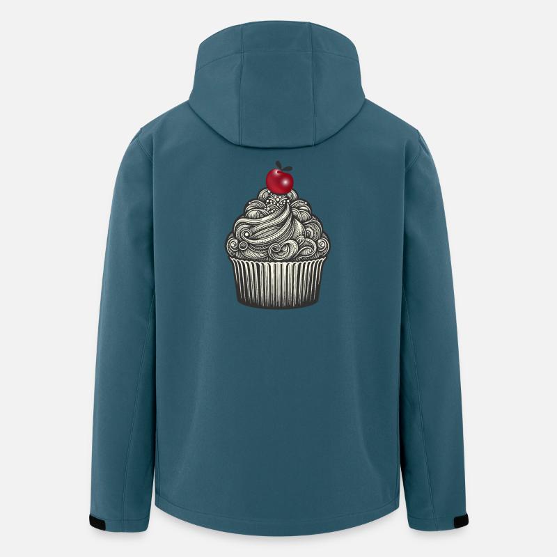 Topping mit Kirsche im Cupcake Förmchen - Recycelte Männer Softshell-Jacke von Stanley/Stella - Dunkles Petrol
