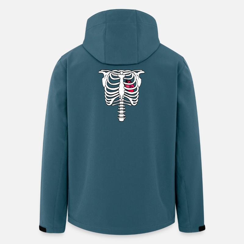 Skelettbrustkorb mit Herz - Recycelte Männer Softshell-Jacke von Stanley/Stella - Dunkles Petrol