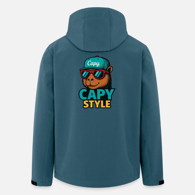 Capy Style Cap Graphic - Recycelte Männer Softshell-Jacke von Stanley/Stella - Dunkles Petrol