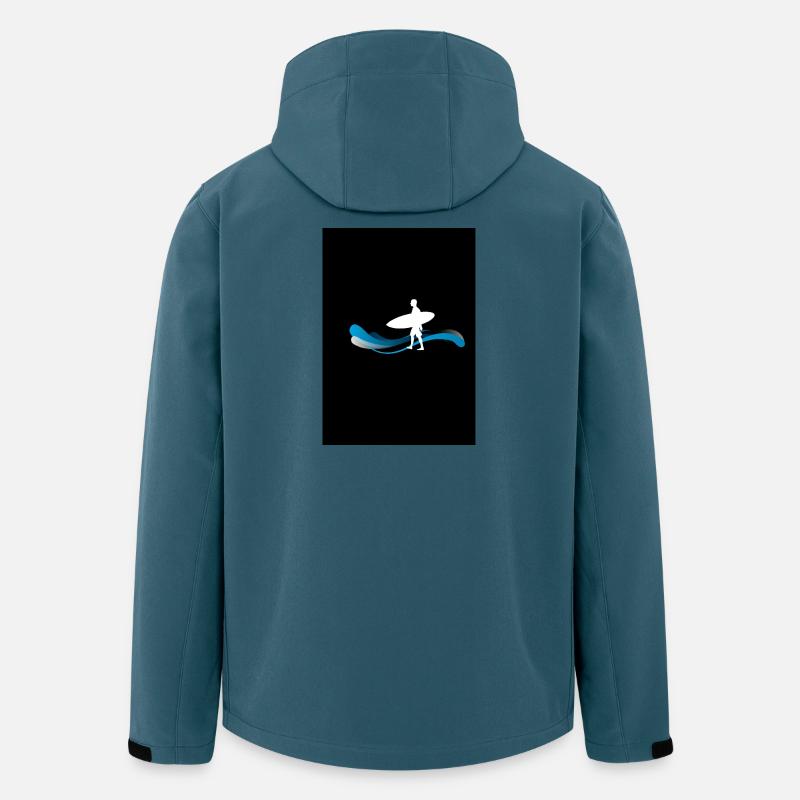 Surfer Silhouette auf Wellen - Recycelte Männer Softshell-Jacke von Stanley/Stella - Dunkles Petrol