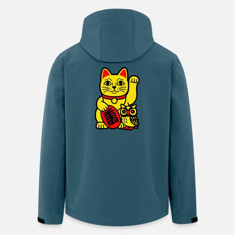 Lucky cat with little owl - Men’s Recycled Softshell Jacket by Stanley/Stella - stargazer