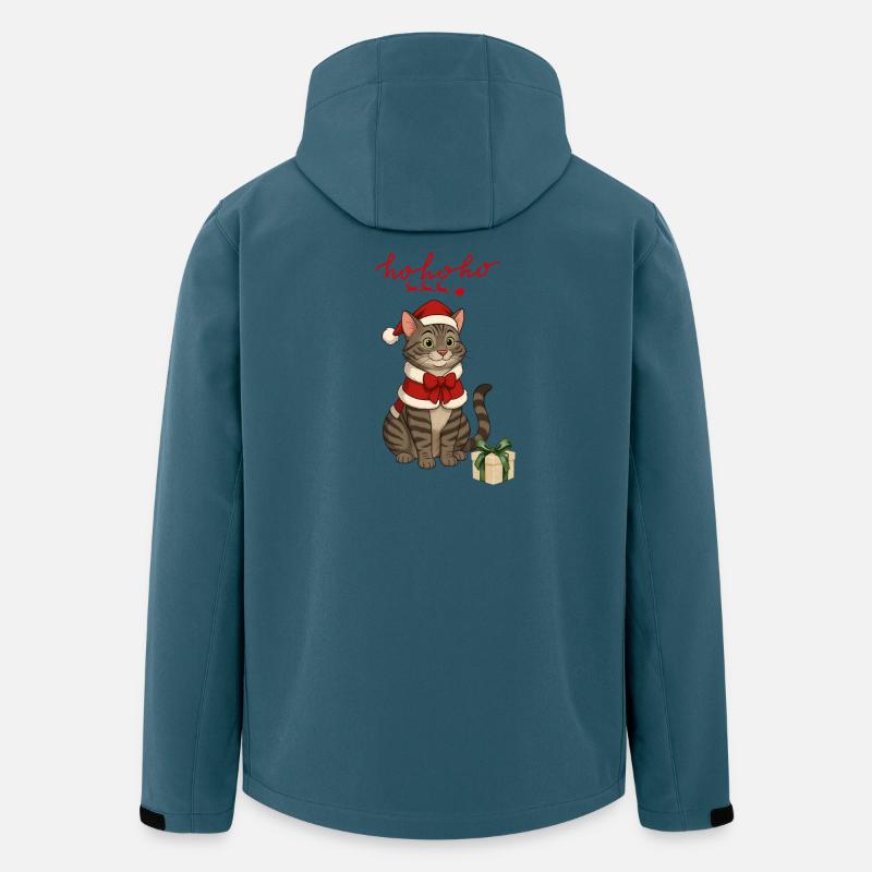 HoHoho, Graue Katze - Recycelte Männer Softshell-Jacke von Stanley/Stella - Dunkles Petrol