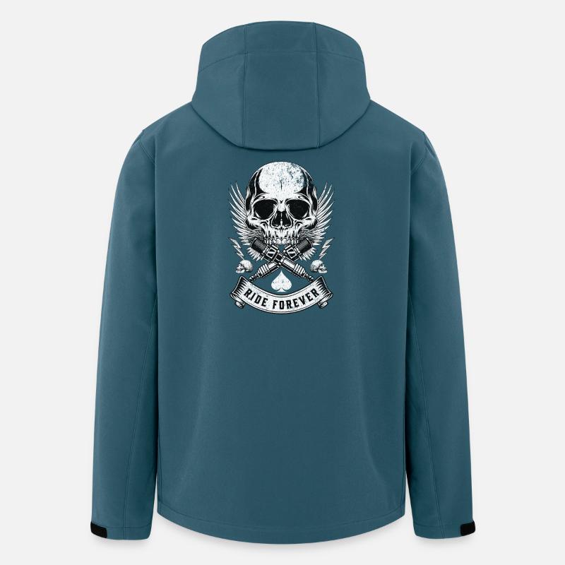 Skull Wings Ride Forever Emblem - Recycelte Männer Softshell-Jacke von Stanley/Stella - Dunkles Petrol