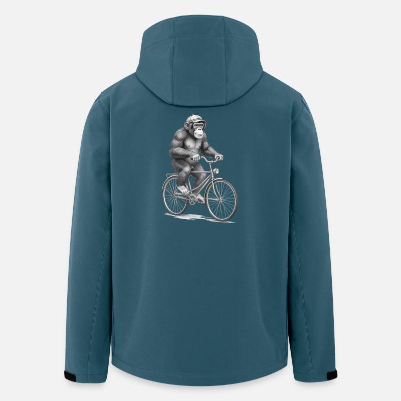 Monochromer Affen-Radfahrer - Recycelte Männer Softshell-Jacke von Stanley/Stella - Dunkles Petrol