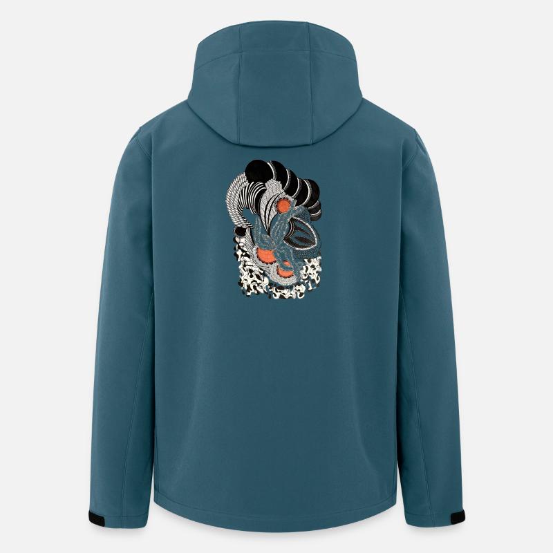 Ornamentales Schwarzweiß Muster - Recycelte Männer Softshell-Jacke von Stanley/Stella - Dunkles Petrol