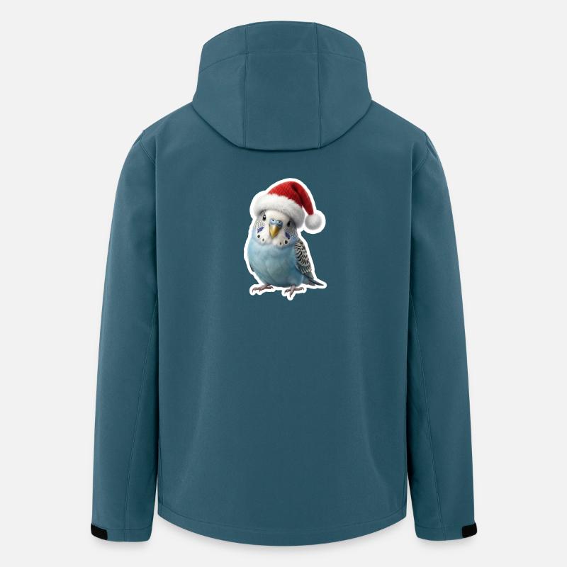 Blauer Wellensittich zwitschert Weihnachtslieder - Recycelte Männer Softshell-Jacke von Stanley/Stella - Dunkles Petrol