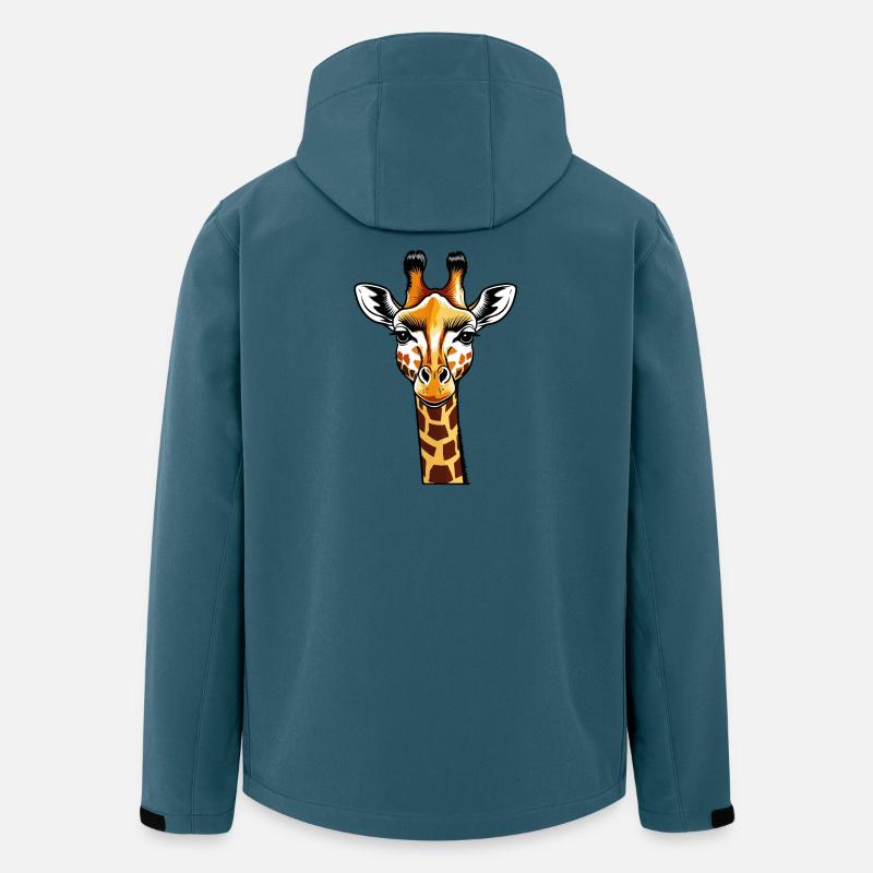 Giraffen Kopf im Pop-Art Stil - Recycelte Männer Softshell-Jacke von Stanley/Stella - Dunkles Petrol