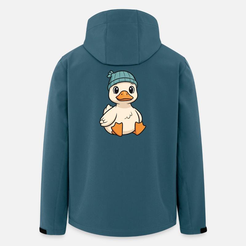 Kuschelige Ente mit Strickmütze - Recycelte Männer Softshell-Jacke von Stanley/Stella - Dunkles Petrol
