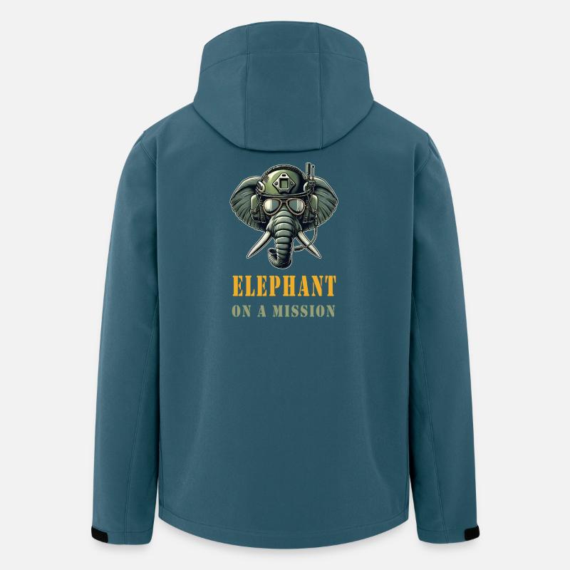 Elefant auf Mission - Recycelte Männer Softshell-Jacke von Stanley/Stella - Dunkles Petrol