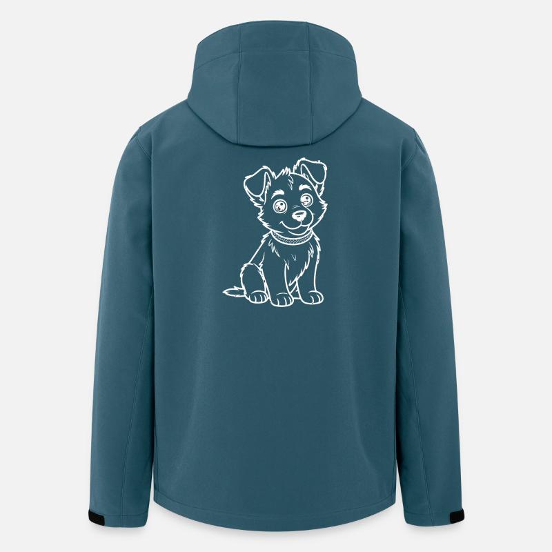 Kleiner Hund mit Lächelndem Blick - Recycelte Männer Softshell-Jacke von Stanley/Stella - Dunkles Petrol