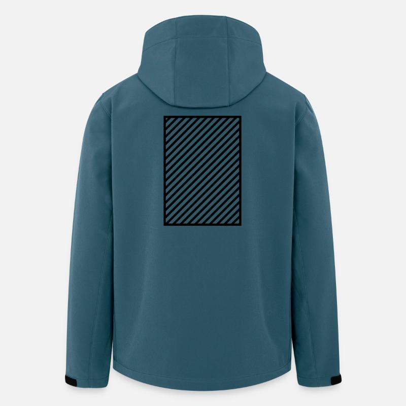 Bandes noires dans le cadre - Veste softshell homme en polyester recyclé Stanley/Stella - bleu pétrole foncé