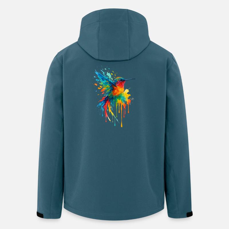 Hummingbird Aquarell Splash Chroma - Recycelte Männer Softshell-Jacke von Stanley/Stella - Dunkles Petrol