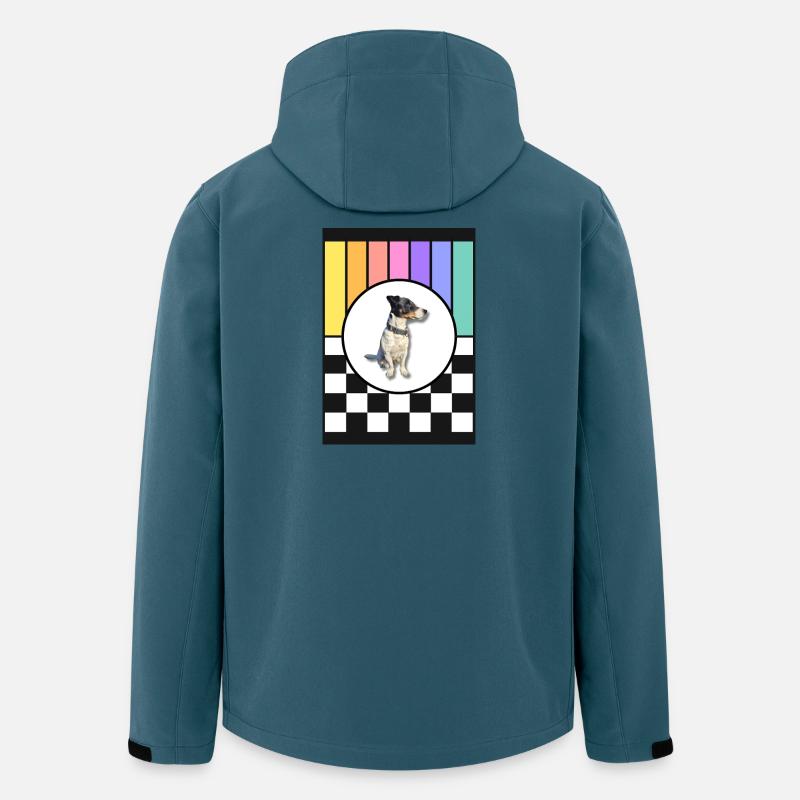 Hund im Regenbogenrahmen - Recycelte Männer Softshell-Jacke von Stanley/Stella - Dunkles Petrol