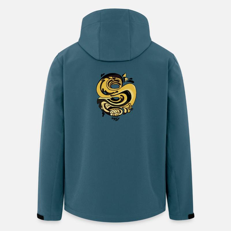 Goldene Spiralschlange - Recycelte Männer Softshell-Jacke von Stanley/Stella - Dunkles Petrol