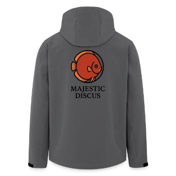 Majestätischer kreisförmiger Diskusfisch-Logo - Recycelte Männer Softshell-Jacke von Stanley/Stella - Dunkles Petrol - Hinten - AI Model Male 185 light (185cm)