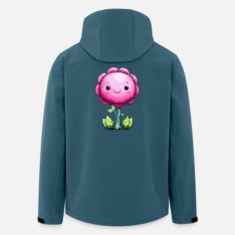 Cuddly Pink Flower Face - Men’s Recycled Softshell Jacket by Stanley/Stella - stargazer
