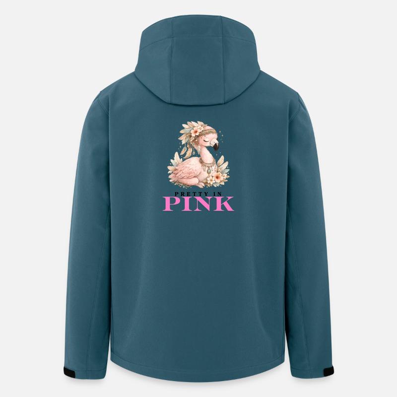 Flamingo Blossoms Pink - Men’s Recycled Softshell Jacket by Stanley/Stella - stargazer