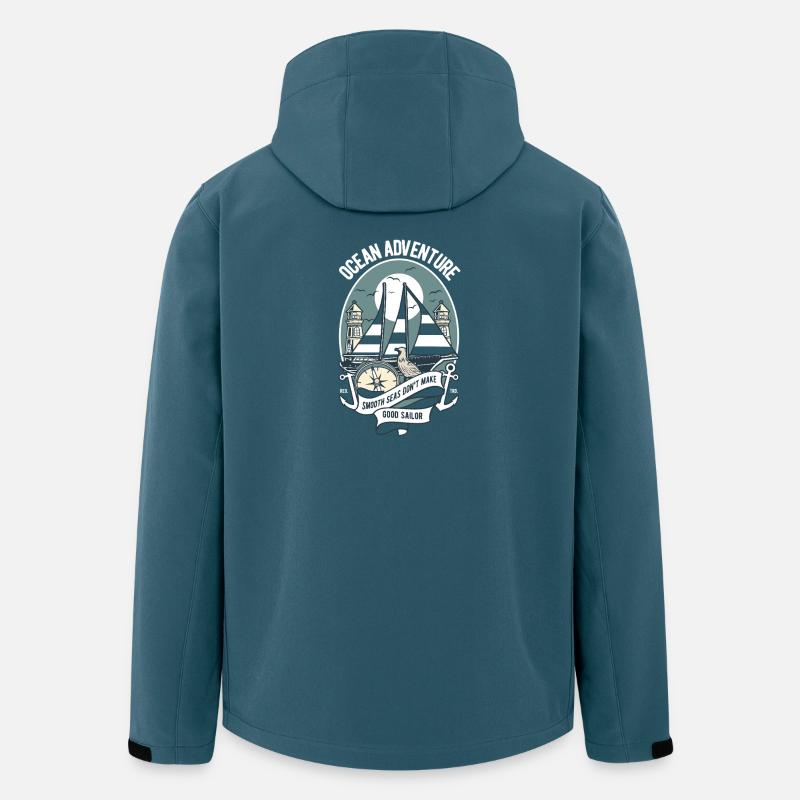 Nautisches Abenteuer: Segelboot & Leuchtturm - Recycelte Männer Softshell-Jacke von Stanley/Stella - Dunkles Petrol
