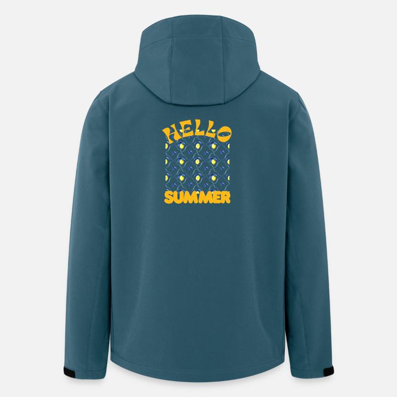 Hallo Sommer Zitronenmuster - Recycelte Männer Softshell-Jacke von Stanley/Stella - Dunkles Petrol
