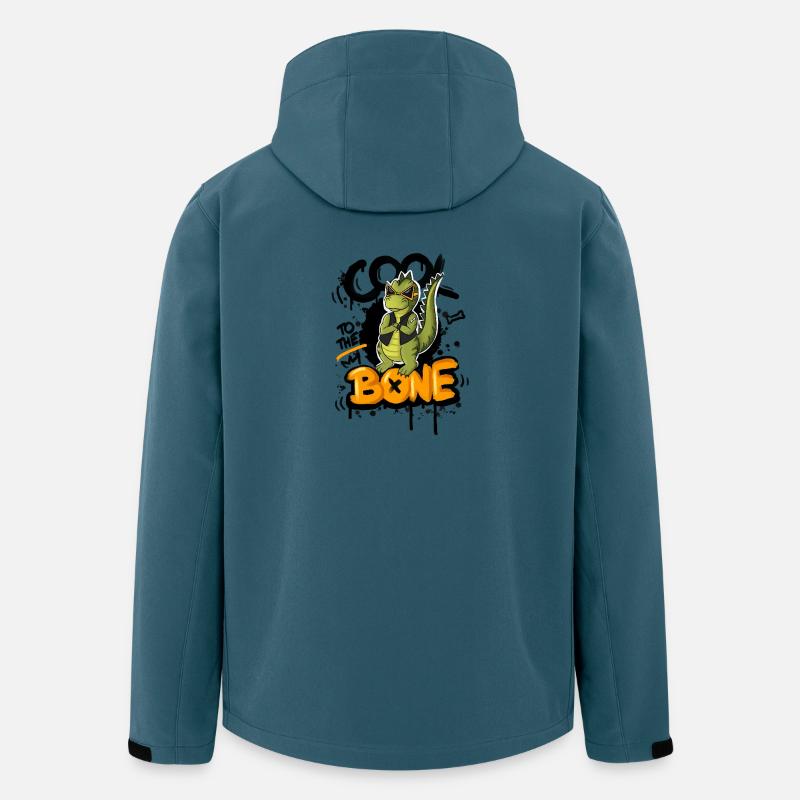 Lässiger Dino BONE Schrift - Recycelte Männer Softshell-Jacke von Stanley/Stella - Dunkles Petrol