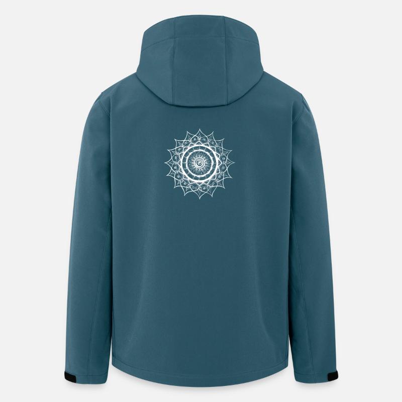 Geometrisches Mandala in Weiß - Recycelte Männer Softshell-Jacke von Stanley/Stella - Dunkles Petrol
