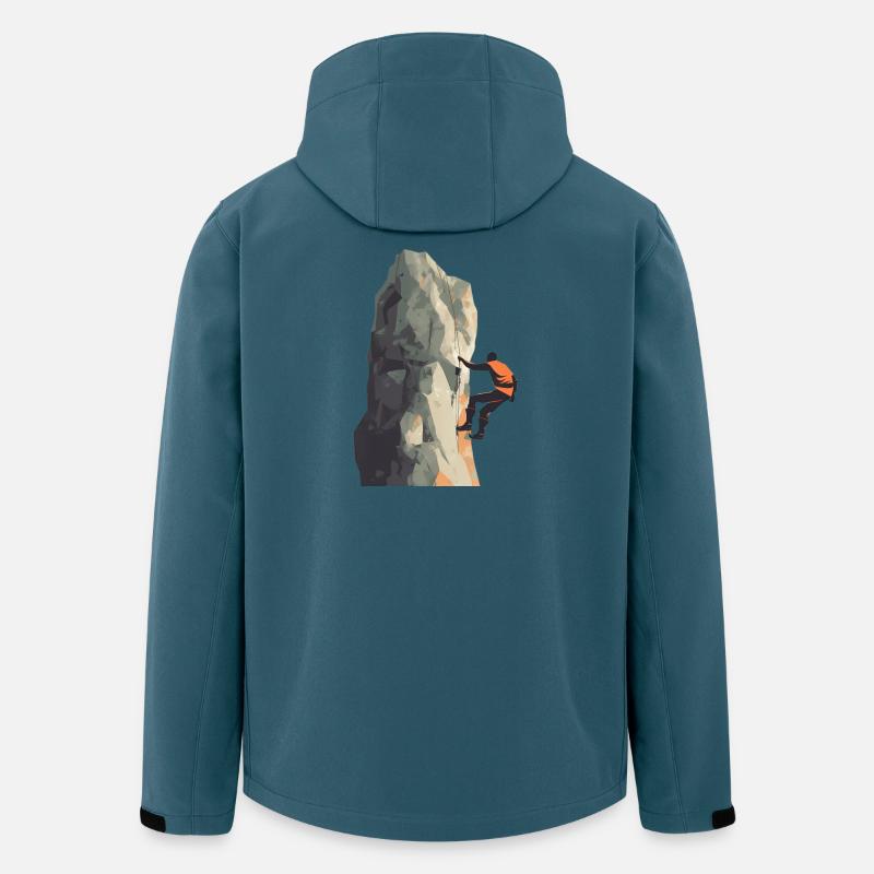 Kletterer am Felswand - Recycelte Männer Softshell-Jacke von Stanley/Stella - Dunkles Petrol
